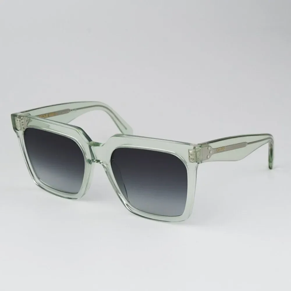 NEW Celine CL4055IN 93B Transparent Green Gradient Square Oversized Sunglasses